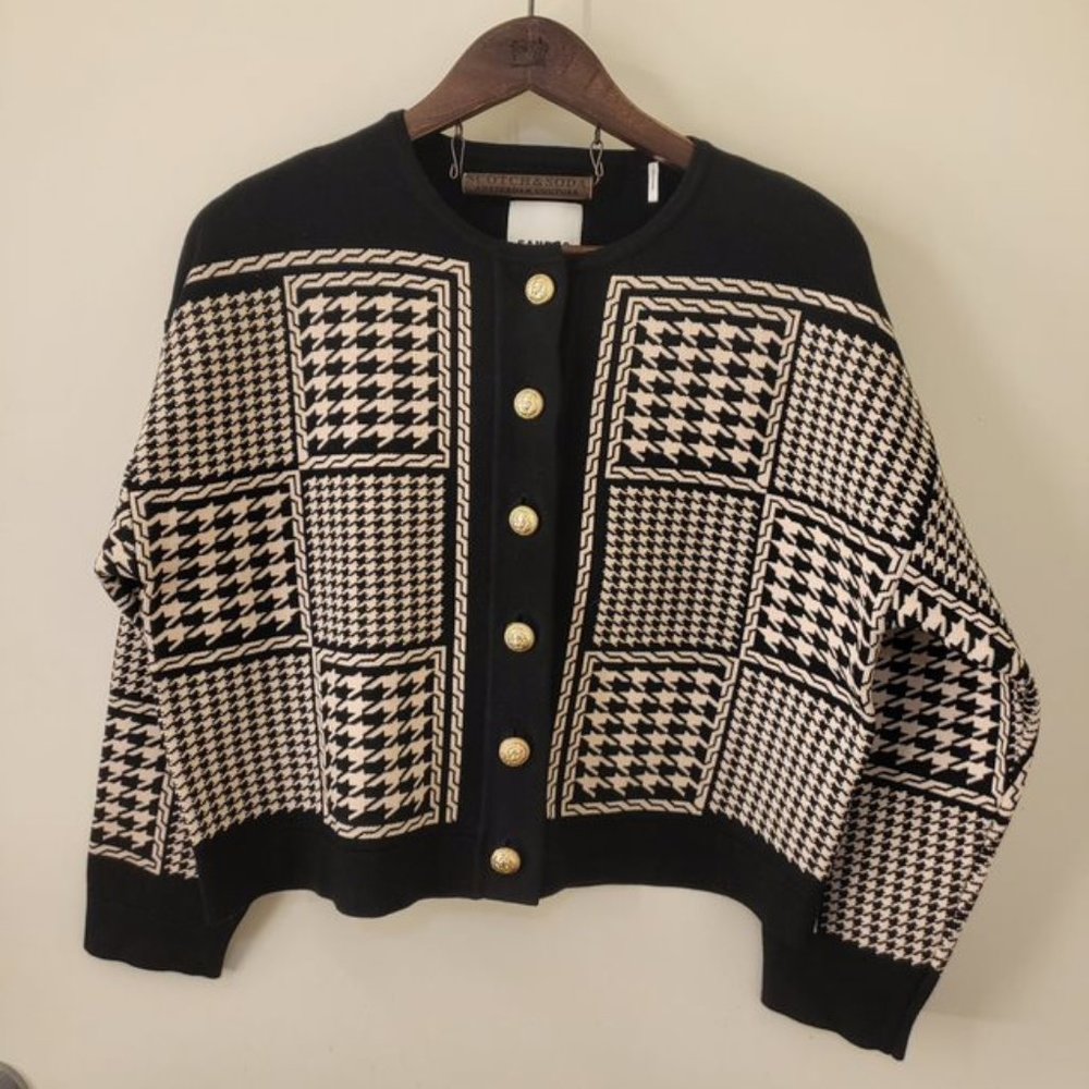 Sandro Jules Houndstooth Cardigan